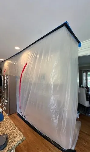 Containment set up before mold removal