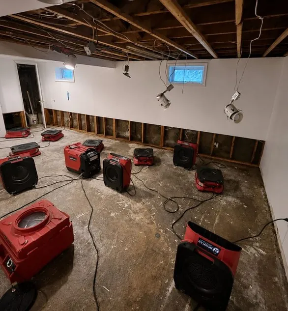 Restoration technicians working in a Miami property