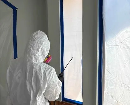 Containment and Mold Remediation Around a Bathroom Wall in Hialeah, Miami