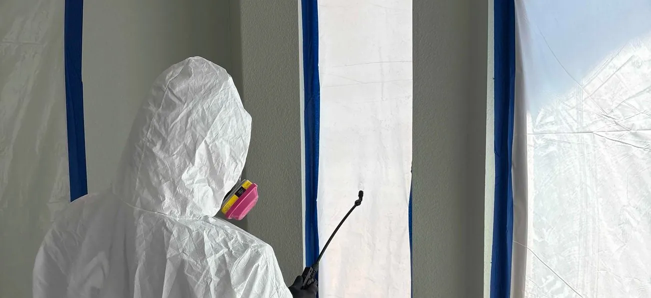 Containment and Mold Remediation Around a Bathroom Wall in Hialeah